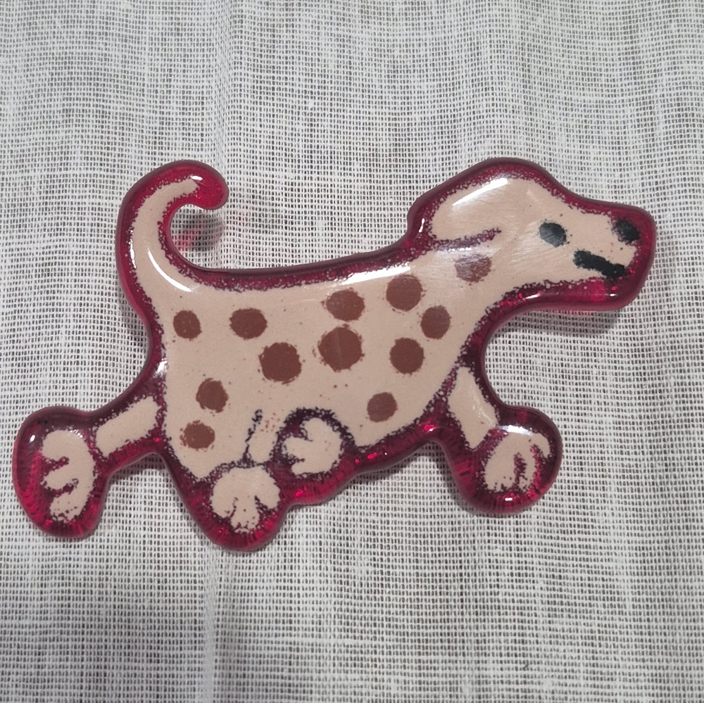Cute And Unique Glass Dog Pin